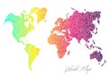 Multi-colored world map on a white background. Royalty Free Stock Photo